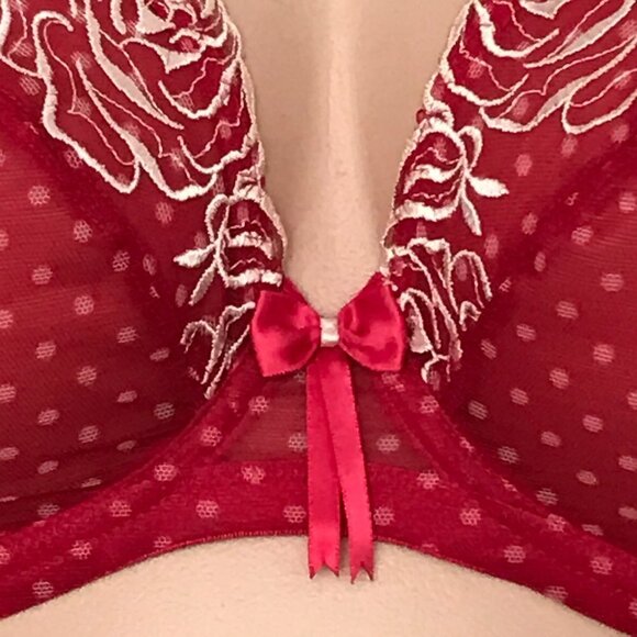 Elomi Betty Underwire Plunge Bra UK 40F US 40G EL8170 - Picture 2 of 15